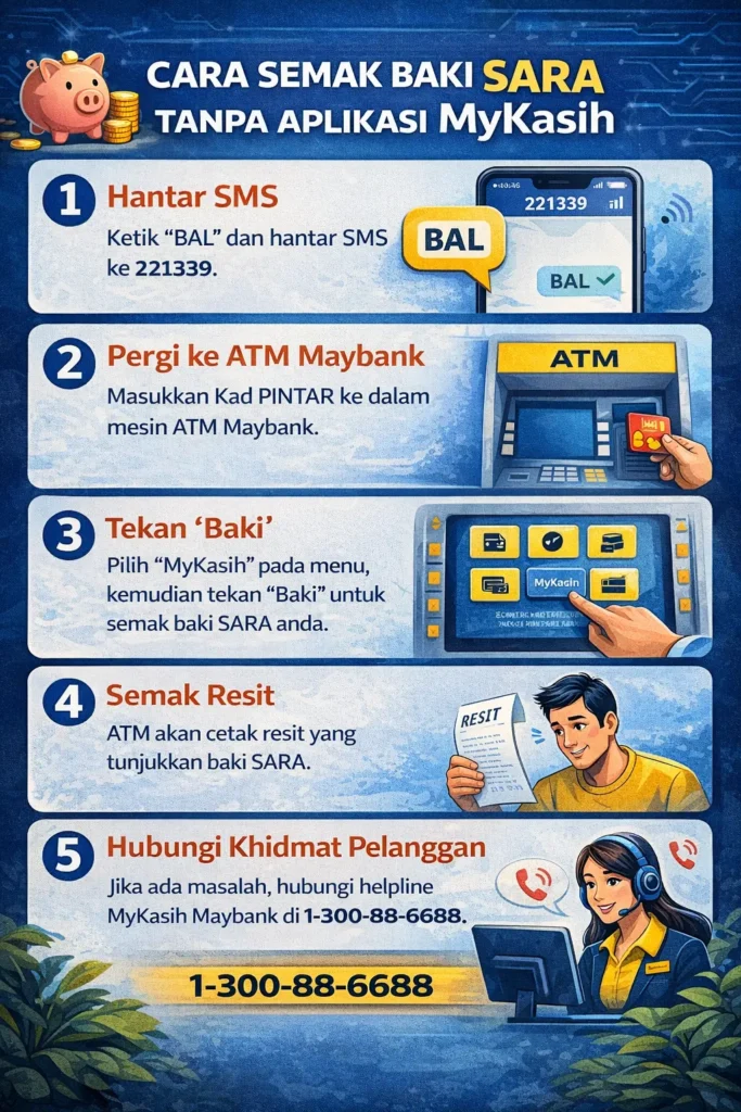 Cara Semak Baki SARA Tanpa Aplikasi MyKasih
